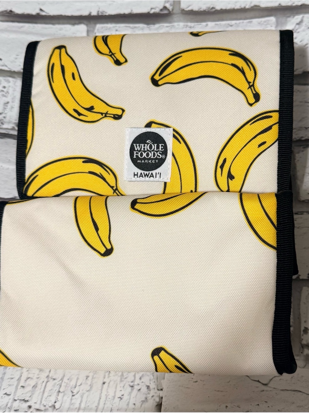 Whole Foods Market Hawaii Banana Print Foldable Tote